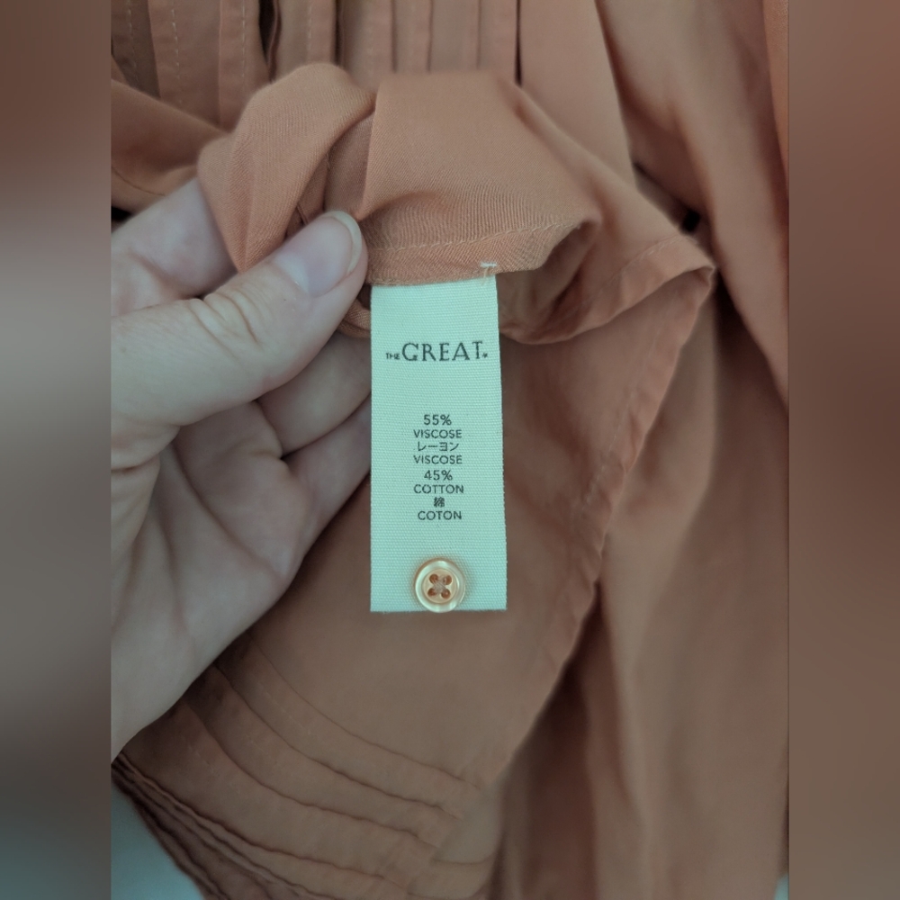 The Great Lightweight Pintuck Blouse - Color Is Terra Cotta - Picture 13 of 14